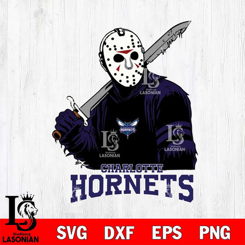Charlotte Hornets Jason Voorhees Horror 7 Svg Eps Dxf Png File, NBA svg, Digital Download, Instant Download