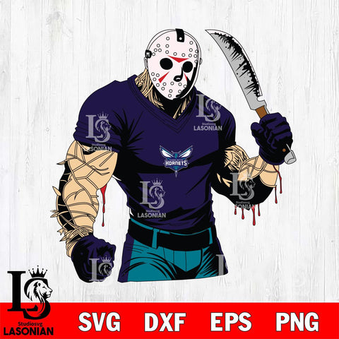 Charlotte Hornets Jason Voorhees Horror 8 Svg Eps Dxf Png File, NBA svg, Digital Download, Instant Download