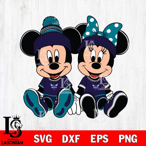 Charlotte Hornets Mickey Minne 3 Nba Svg Eps Dxf Png File, NBA svg, Digital Download, Instant Download