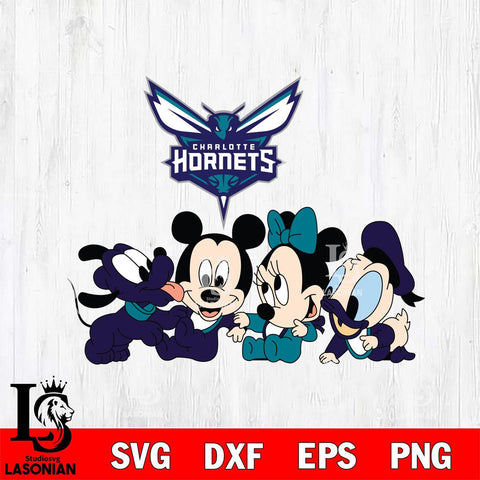 Charlotte Hornets Mickey Minne 5 Nba Svg Eps Dxf Png File, NBA svg, Digital Download, Instant Download