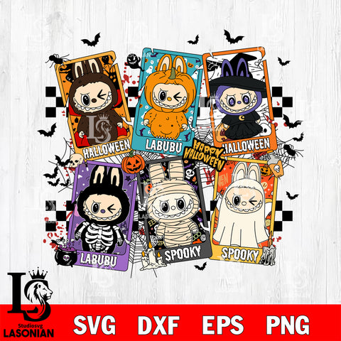 Checkered Labubu Doll Halloween SVG DXF EPS PNG FILE, Halloween File Cut, Digital Download,Instant Download, Silhouette,Horror Cricut