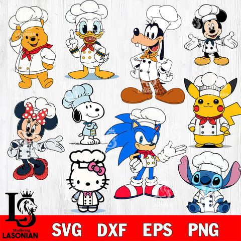 Chef Disney Bundle SVG DXF EPS PNG FILE, File Cut, Digital Download,Instant Download, Silhouette, Cricut (Copy)