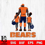 Chicago Bears 3 Father and son Rugby SVG DXF EPS PNG FILE,NFL SVG, Father day Digital Download,Instant Download, Silhouette