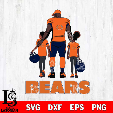 Chicago Bears 3 Father and son Rugby SVG DXF EPS PNG FILE,NFL SVG, Father day Digital Download,Instant Download, Silhouette