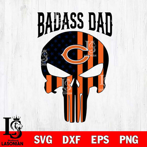 Chicago Bears Badass Dad Svg Eps Dxf Png File, Digital Download, Instant Download