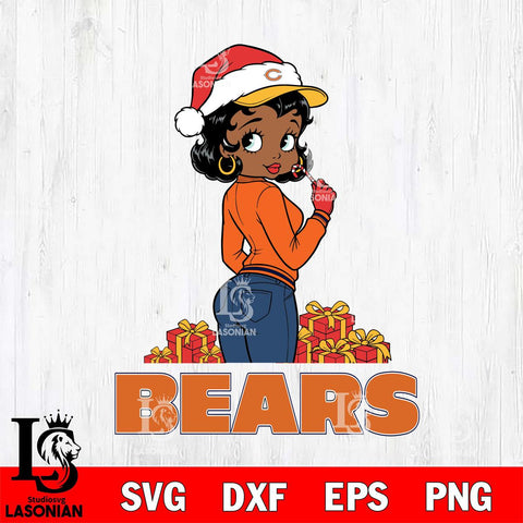 Chicago Bears Betty Boop Back File Cut, NFL SVG DXF EPS PNG PDF File, Digital Download , Criucut , Silhouette