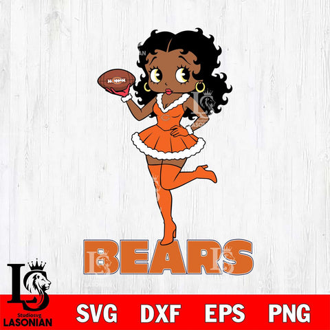 Chicago Bears Betty Boop Christmas Rugby File Cut, NFL SVG DXF EPS PNG PDF File, Digital Download , Criucut , Silhouette