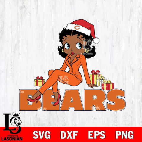 Chicago Bears Betty Boop Christmas fan File Cut, NFL SVG DXF EPS PNG PDF File, Digital Download , Criucut , Silhouette