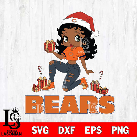 Chicago Bears Betty Boop Gift File Cut, NFL SVG DXF EPS PNG PDF File, Digital Download , Criucut , Silhouette