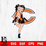 Chicago Bears Betty Boop Girl Fan Svg Eps Dxf Png File, Digital Download, Instant Download