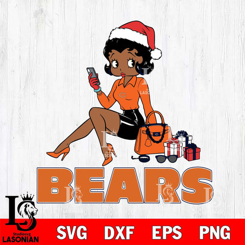 Chicago Bears Betty Boop Phone File Cut, NFL SVG DXF EPS PNG PDF File, Digital Download , Criucut , Silhouette