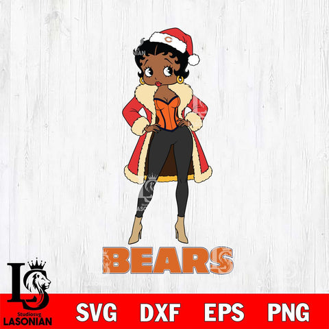 Chicago Bears Betty Boop Queen File Cut, NFL SVG DXF EPS PNG PDF File, Digital Download , Criucut , Silhouette