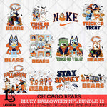 Chicago Bears Bluey Halloween 12 SVG Svg Eps Dxf Png File, Digital Download, Instant Download
