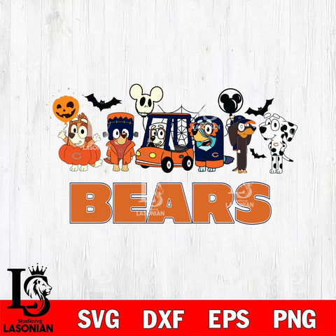 Chicago Bears Bluey Halloween Svg Eps Dxf Png File, Digital Download, Instant Download