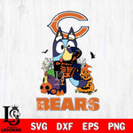 Chicago Bears Bluey Halloween NFL 2 Svg Eps Dxf Png File, Digital Download, Instant Download
