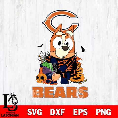 Chicago Bears Bluey Halloween NFL Svg Eps Dxf Png File, Digital Download, Instant Download