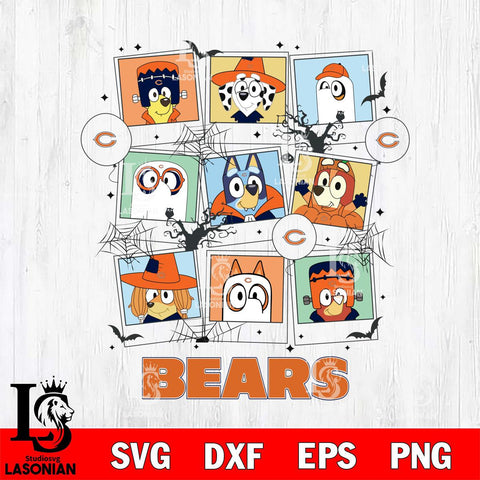 Chicago Bears Bluey Halloween Sport Svg Eps Dxf Png File, Digital Download, Instant Download