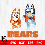 Chicago Bears Bluey with Chilli Dance Svg Eps Dxf Png File, Digital Download, Instant Download