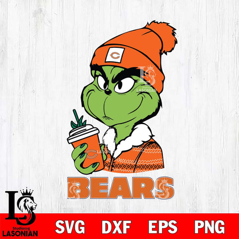 Chicago Bears Boujee Grinch Christmas Svg Eps Dxf Png File,Cricut svg files, Digital Download, Instant Download