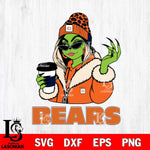 Chicago Bears Boujee Grinch Girls Christmas Svg Eps Dxf Png File,Cricut svg files, Digital Download, Instant Download