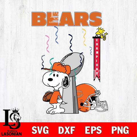 Chicago Bears Charlie Brown and Snoopy Super Bowl Svg Eps Dxf Png File, NFL svg , Digital Download , Instant Download, Cricut File