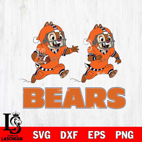 Chicago Bears Chip & Dale Football Cricut,Christmas SVG DXF EPS PNG FILE, Digital Download,Instant Download, Silhouette