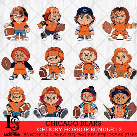 Chicago Bears Chucky Horror Bundle 12 SVG Svg Eps Dxf Png File, Bundle NFL svg, Digital Download, Instant Download