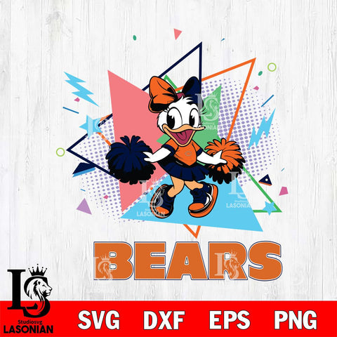 Chicago Bears Cute Daisy Duck Cheerleader SVG DXF EPS PNG FILE, Disney Father day File Cut,Digital Download,Instant Download,Disney Svg Files