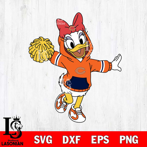 Chicago Bears Daisy Duck Cheerleader Christmas File Cut, NFL SVG DXF EPS PNG FILE, Digital Download , Criucut , Silhouette