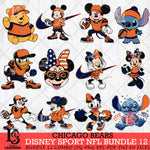 Chicago Bears Disney NFL Bundle 12 Svg Eps Dxf Png File, Digital Download, Instant Download