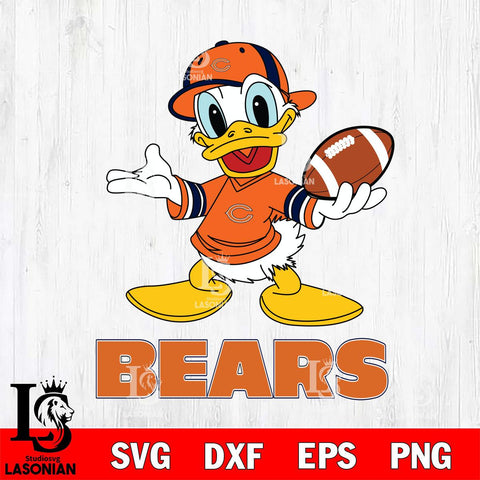 Chicago Bears Donald Duck Football Cricut, NFL SVG DXF EPS PNG FILE, Digital Download,Instant Download, Silhouette