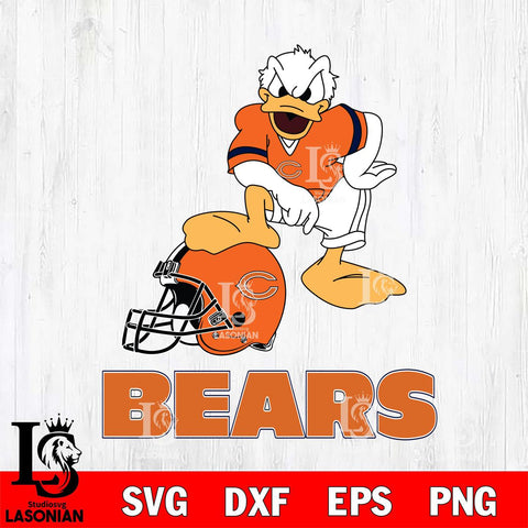 Chicago Bears Donald Duck Helmet Cricut, NFL SVG DXF EPS PNG FILE, Digital Download,Instant Download, Silhouette