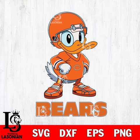 Chicago Bears Donald Duck NFL Cricut, NFL SVG DXF EPS PNG FILE, Digital Download,Instant Download, Silhouette