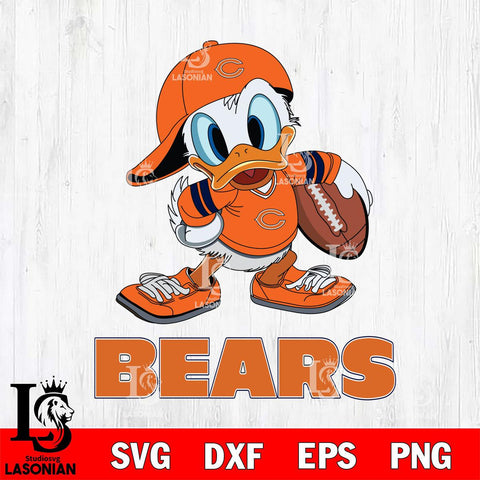 Chicago Bears Donald Duck Rugby Cricut, NFL SVG DXF EPS PNG FILE, Digital Download,Instant Download, Silhouette