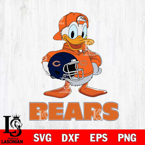 Chicago Bears Donald Duck Rugby Helmet Cricut, NFL SVG DXF EPS PNG FILE, Digital Download,Instant Download, Silhouette