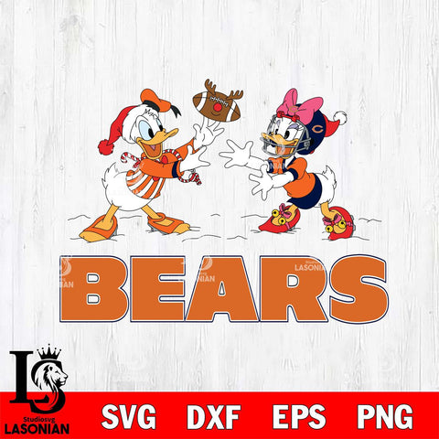 Chicago Bears Donald Duck & Daisy Duck Football Cricut,Christmas SVG DXF EPS PNG FILE, Digital Download,Instant Download, Silhouette
