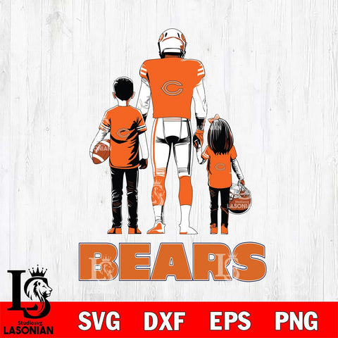 Chicago Bears Father And Child Football SVG DXF EPS PNG FILE,NFL SVG, Father day Digital Download,Instant Download, Silhouette
