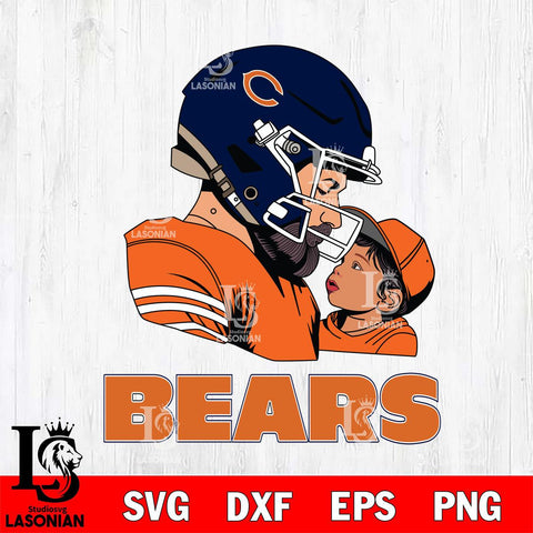 Chicago Bears Father And Child Rugby SVG DXF EPS PNG FILE,NFL SVG, Father day Digital Download,Instant Download, Silhouette