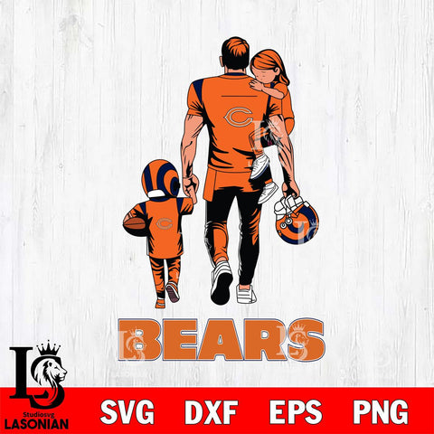 Chicago Bears Father And Son Football SVG DXF EPS PNG FILE,NFL SVG, Father day Digital Download,Instant Download, Silhouette