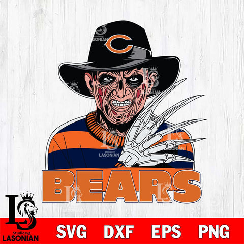 Chicago Bears Freddy Krueger Horror Halloween Svg Eps Dxf Png File, Digital Download, Instant Download