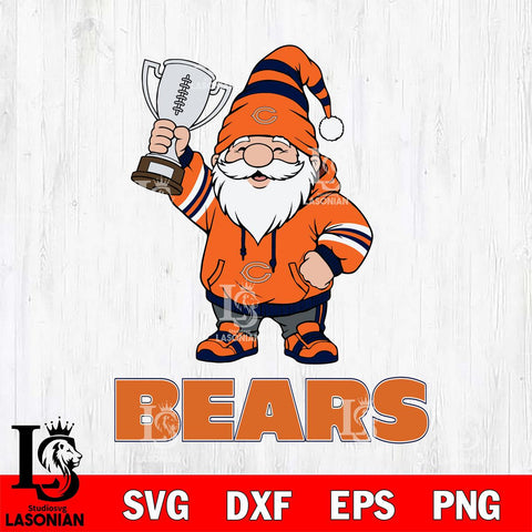 Chicago Bears Gnome Champion File Cut, NFL SVG, Digital Download , CHRISTMAS Criucut , Silhouette