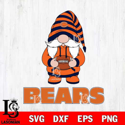 Chicago Bears Gnome Football File Cut, NFL SVG, Digital Download , CHRISTMAS Criucut , Silhouette