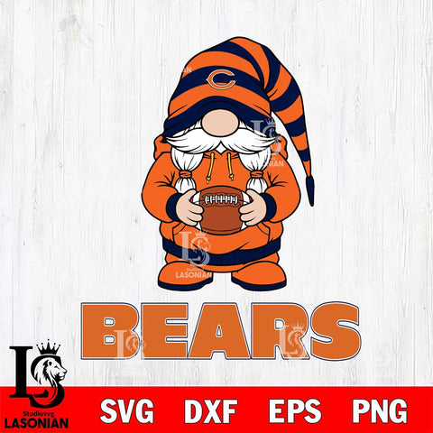Chicago Bears Gnome Sport File Cut, NFL SVG, Digital Download , CHRISTMAS Criucut , Silhouette