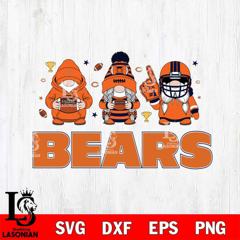Chicago Bears Gnome #1 Football File Cut, NFL SVG, Digital Download , CHRISTMAS Criucut , Silhouette