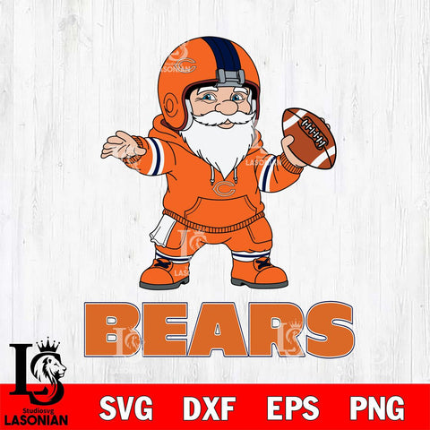 Chicago Bears Gnome football player File Cut, NFL SVG, Digital Download , CHRISTMAS Criucut , Silhouette