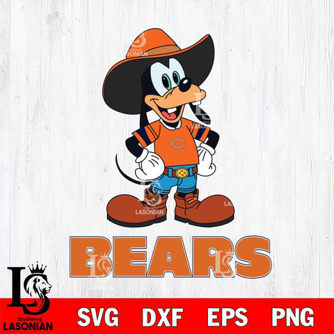 Chicago Bears Goofy Cowboy Sport SVG DXF EPS PNG FILE,NFL Cricut ,Football Digital Download,Instant Download, Silhouette