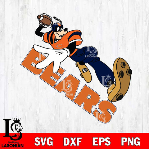 Chicago Bears Goofy rugby player SVG DXF EPS PNG FILE,NFL Cricut ,Football Digital Download,Instant Download, Silhouette