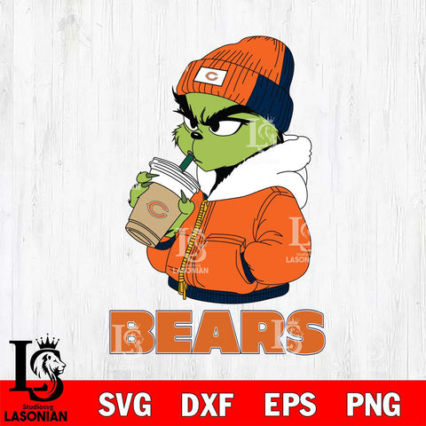 Chicago Bears Grinch Bougie Christmas Svg Eps Dxf Png File,Cricut svg files, Digital Download, Instant Download