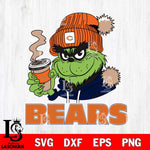 Chicago Bears Grinch Cofffe Hoodie Svg Eps Dxf Png File,Cricut svg files, Digital Download, Instant Download