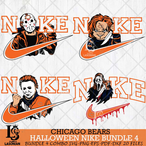 Chicago Bears Halloween NFL Bundle 4 Svg Eps Dxf Png File, Digital Download, Instant Download